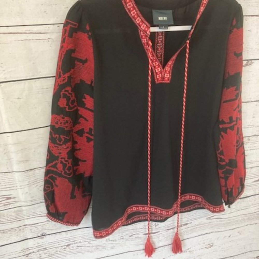 Anthropologie Maeve umbra embroidered peasant top - Picture 4 of 10
